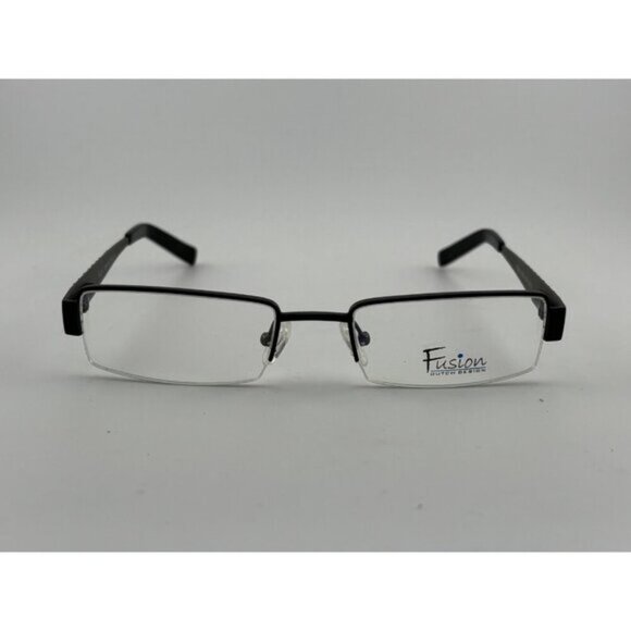 Fusion - 50-19-135 F196 COL. 3 Black Striped Rectangle Glasses Frames - Picture 4 of 8